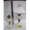 Image 2 : 2 MILK GLASS BASED OIL LANTERNS