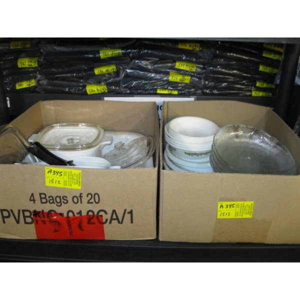 2 BOXES OF MISC: CORNING WARE, BAKING BOWLS, CORELLE DISHES, ETC.