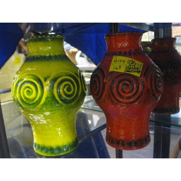 2 JASBA WEST GERMAN MCM VASES