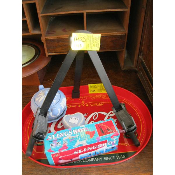 MISC. INSTRUMENT STAND, WEDGEWOOD, SLINGSHOT, ETC.