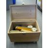 Image 1 : WOODEN SHOESHINE BOX W/CONTENTS