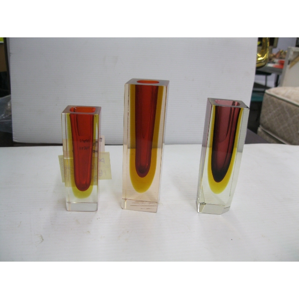 3 MURANO SOMEROSO VASES