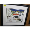 Image 1 : FRAMED NUMBERED PRINT "VILLAGE IN WATER" BY LOUIS