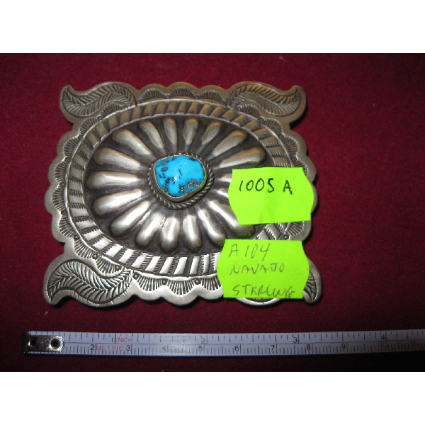 NAVAJO STERLING BELT BUCKLE