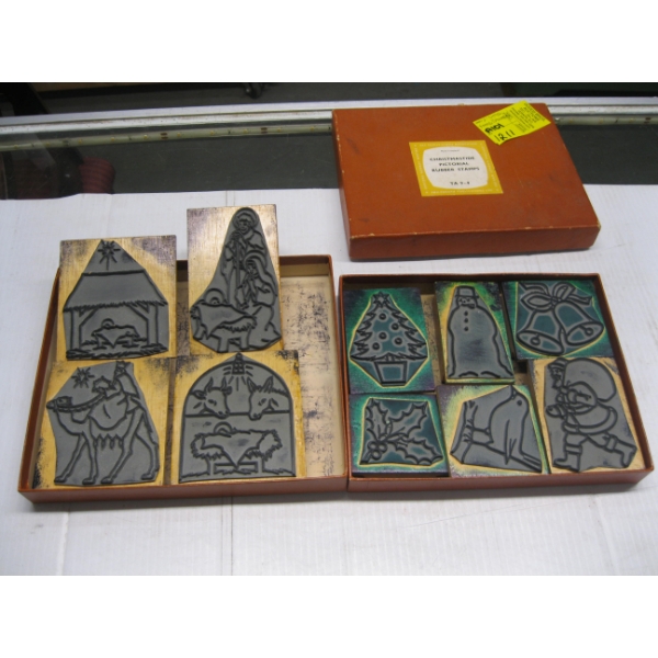 2 SMALL BOXES OF ASST. CHRISTMAS STAMPS