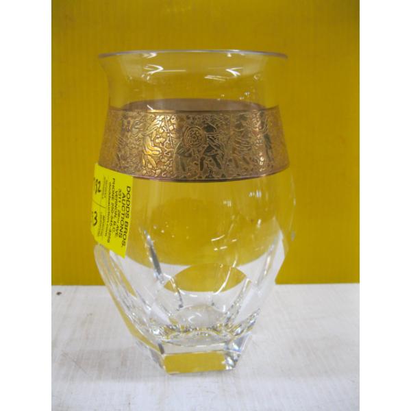 MOSERS 24KT GOLD RIM CRYSTAL VASE