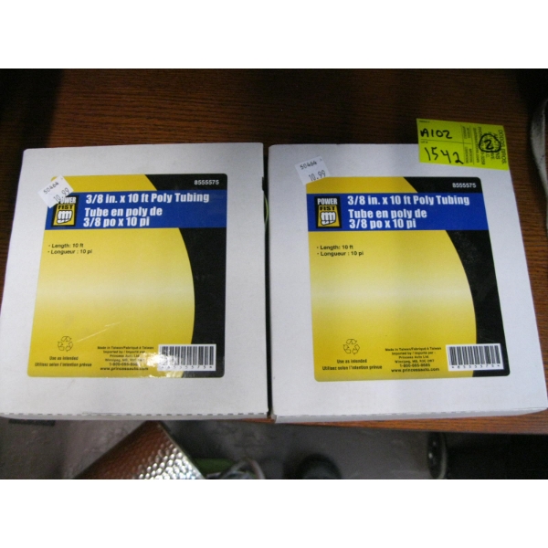 2 NEW BOXES OF 3/8"X10' POLY TUBING