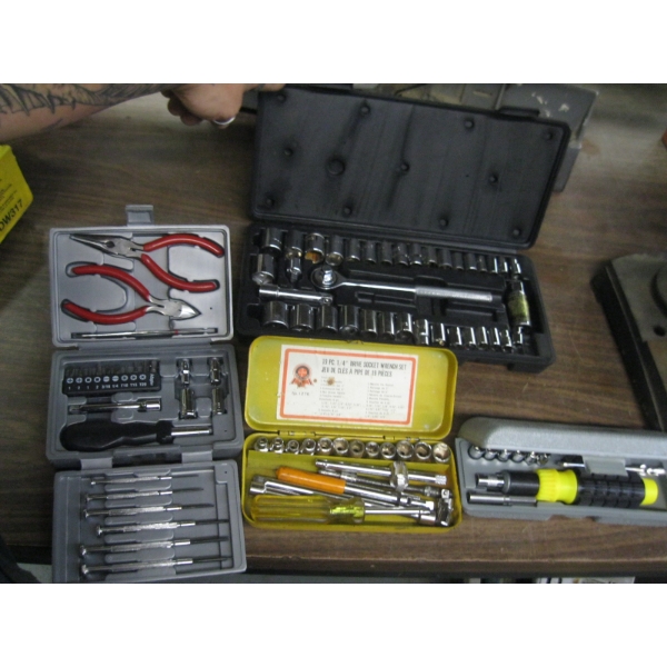 4 CASED TOOL SETS W/VARIOUS TOOLS
