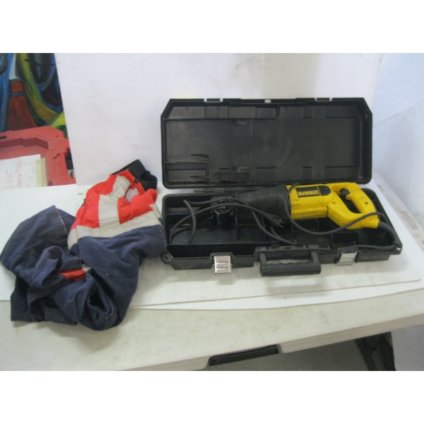 DEWALT SAWZALL IN CASE & PAIR OF SZ 48 COVERALLS