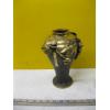 Image 2 : DECORATIVE BRASS VASE & PAIR OF ITALIAN SM. WHITE & BLUE MCM VASES