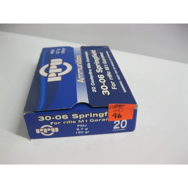 PPU 30-06 SPRG 9.7GR 150GRS FMJ|1X20 CENTERFIRE RIFLE CARTRIDGES