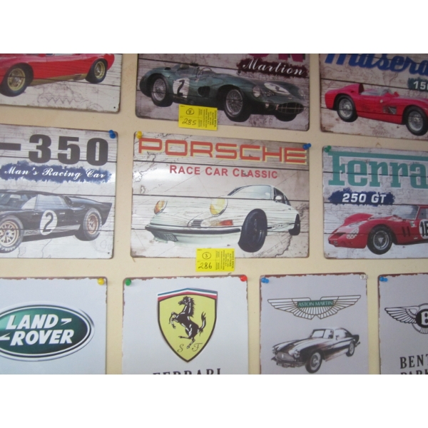 3 METAL CAR SIGNS