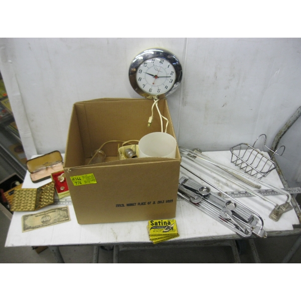 VINTAGE TOWEL BARS, SOAP HOLDERS, LAMPS, ETC.