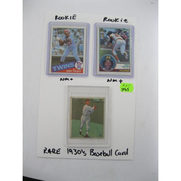 2 ROOKIE CARDS & VINTAGE BASEBALL CARD