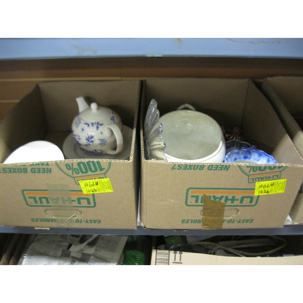 2 BOXES OF MISC. BOWLS, DÉCOR, ETC.