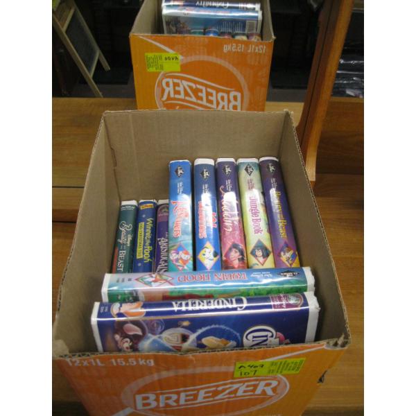 BOX OF DISNEY VHS TAPES