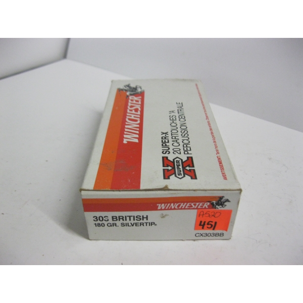 WINCHESTER 303 BRITISH 180GR SILVERTIP| 1X20 CARTRIDGES