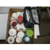 Image 3 : 2 BOXES OF DISHES, MUGS, MEASURING CUPS, ETC.