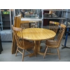 Image 1 : SOLID WOOD DINING TABLE W/4 WOODEN CHAIRS & 2 LEAVES