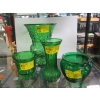 Image 1 : 4 PIECES OF GREEN E. BRODIE VINTAGE GLASS MADE IN CLEVELAND, USA