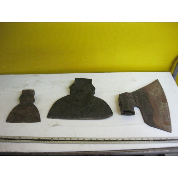 3 BROAD AXE HEADS