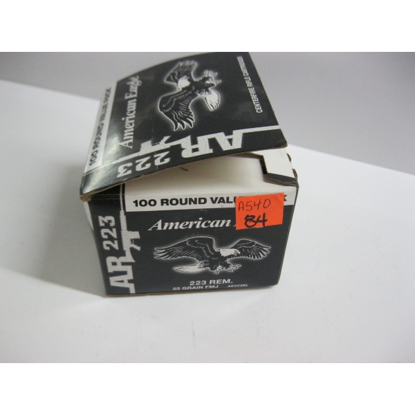 AMERICAN EAGLE .223 REM 55GRS FMJ|1X100 CENTERFIRE RIFLE CARTRIDGES
