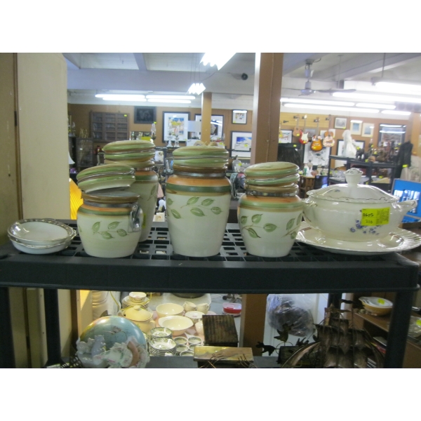 4 PIECE CANNISTER SET, LIDDED TUREEN, ETC.