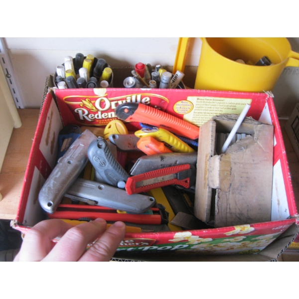 MISC. CUTTER KNIVES, MARKING CRAYONS, ETC.