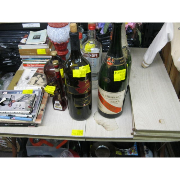 MISC. COLLECTOR BOTTLES, VASES, BOOKS, ETC.