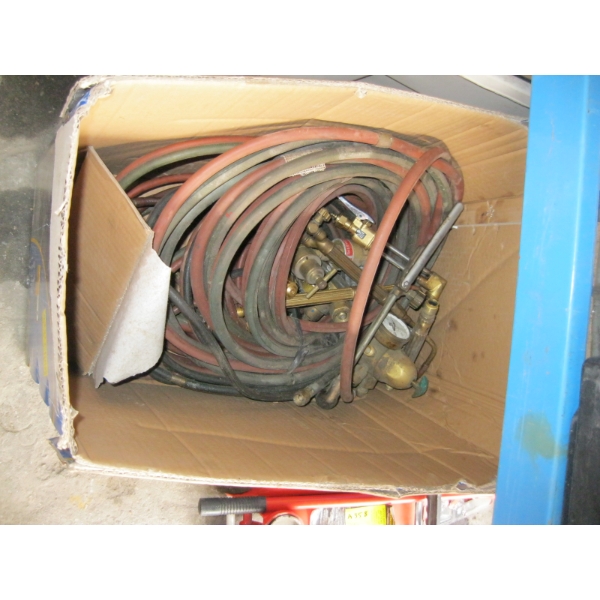 OXY-ACETYLENE CUTTING TORCH, VALVES, HOSE, ETC.