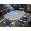 Image 1 : WROUGHT IRON PATIO TABLE W/6 CHAIRS