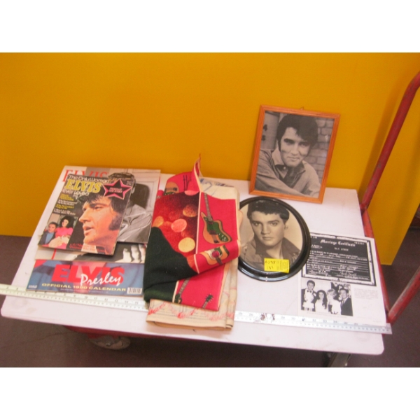ASST. COLLECTABLE ELVIS ITEMS - PICTURES, ETC.