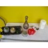 Image 2 : BIN OF MISC. CANDLE HOLDERS, TINS, BASKET, ETC.