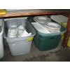 Image 1 : 2 BINS OF ASST. WHITE DISHWARE, BOWLS, LASAGNA DISHES, NARROW PLATES, ETC.