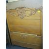 Image 1 : TALL OAK ANTIQUE DOUBLE BEDFRAME W/FOOTBOARD & RAILS