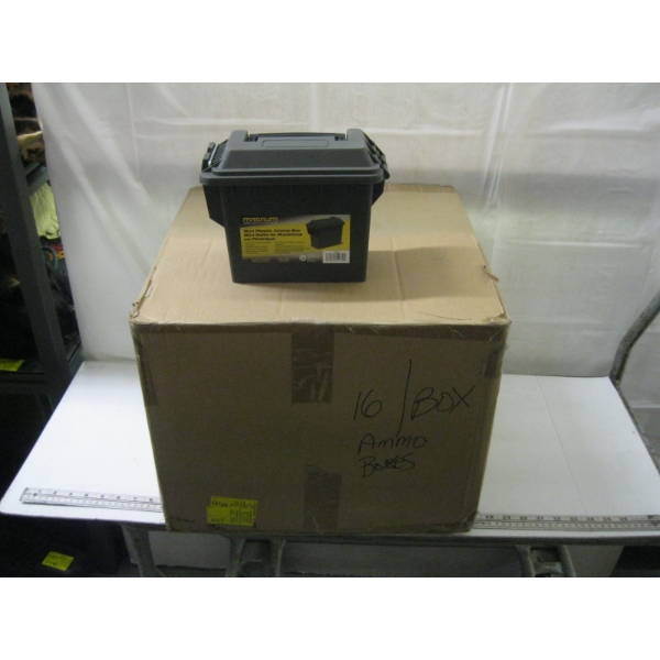 16 MINI PLASTIC AMMO BOXES