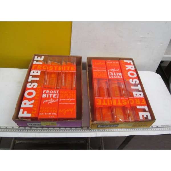 6 BOXES OF FROSTBITE PEACH ALCOHOL ICE POPS
