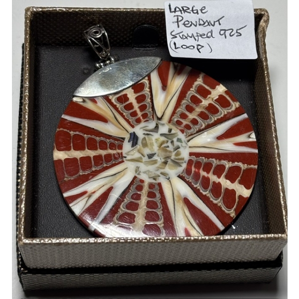 LG. PENDANT STAMPED, .925 SILVER (LOOP)