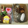 Image 1 : 2 BOXES MISC. TINS, VASES, WOODEN BOWLS, ETC.
