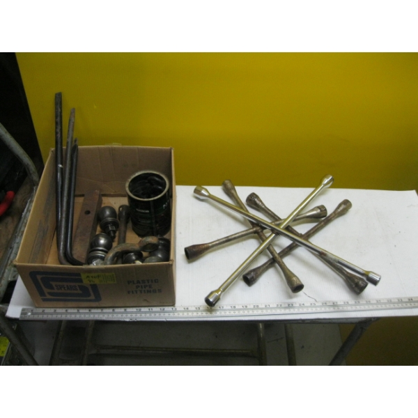 MISC. TIRE IRONS, TRAILER BALLS, ETC.