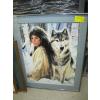 Image 1 : FRAMED PRINT OF NATIVE LADY W/DOG