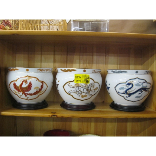 3 NEW FRANKLIN MINT PORCELAIN BOWLS