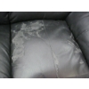 Image 3 : BLACK LEATHER LOOK COUCH & LOVE SEAT - COUCH HAS SOME DAMAGE