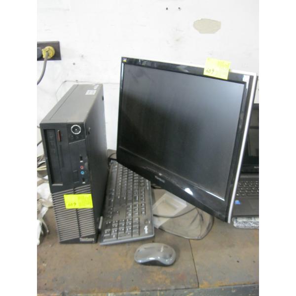 THINK CENTER COMPUTER W/USONIC MONITOR & MOUSE & KEYBOARD