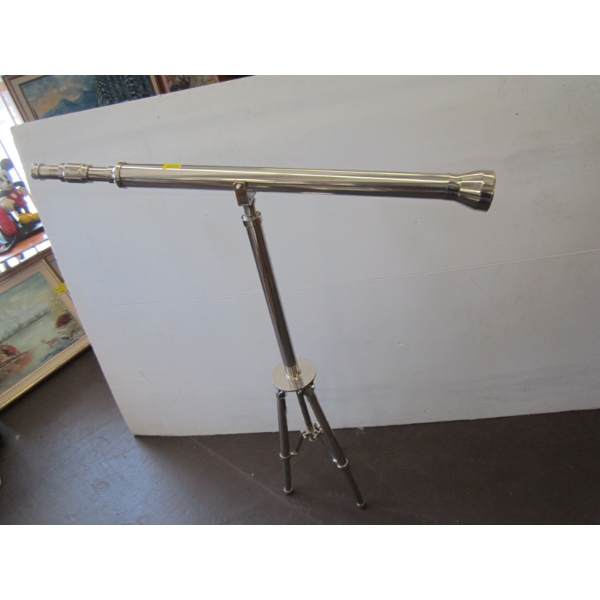 CHROME LOOK TELESCOPE ON STAND