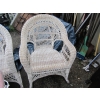 Image 3 : 2 WICKER ROCKERS & A METAL SWIVEL CHAIR W/PINK CUSHION
