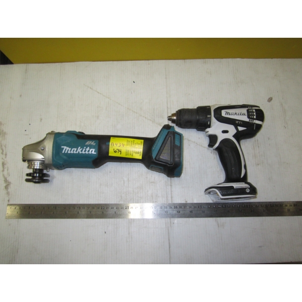 MAKITA CORDLESS ANGLE GRINDER & CORDLESS DRILL