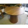 Image 1 : WALNUT ROUND DINING TABLE W/SINGLE PEDESTAL