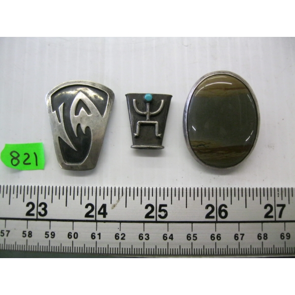 3 NAVAJO BOLO TIE SLIDES