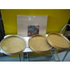 Image 1 : 3 ROUND TRAYS & A NEW LG. MAPLE CUTTING BOARD